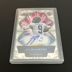 J.J. McCarthy Autographed Football Card - University of Michigan Wolverines